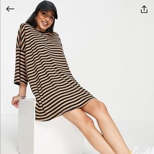 ASOS DESIGN oversized mini ribbed tshirt dress